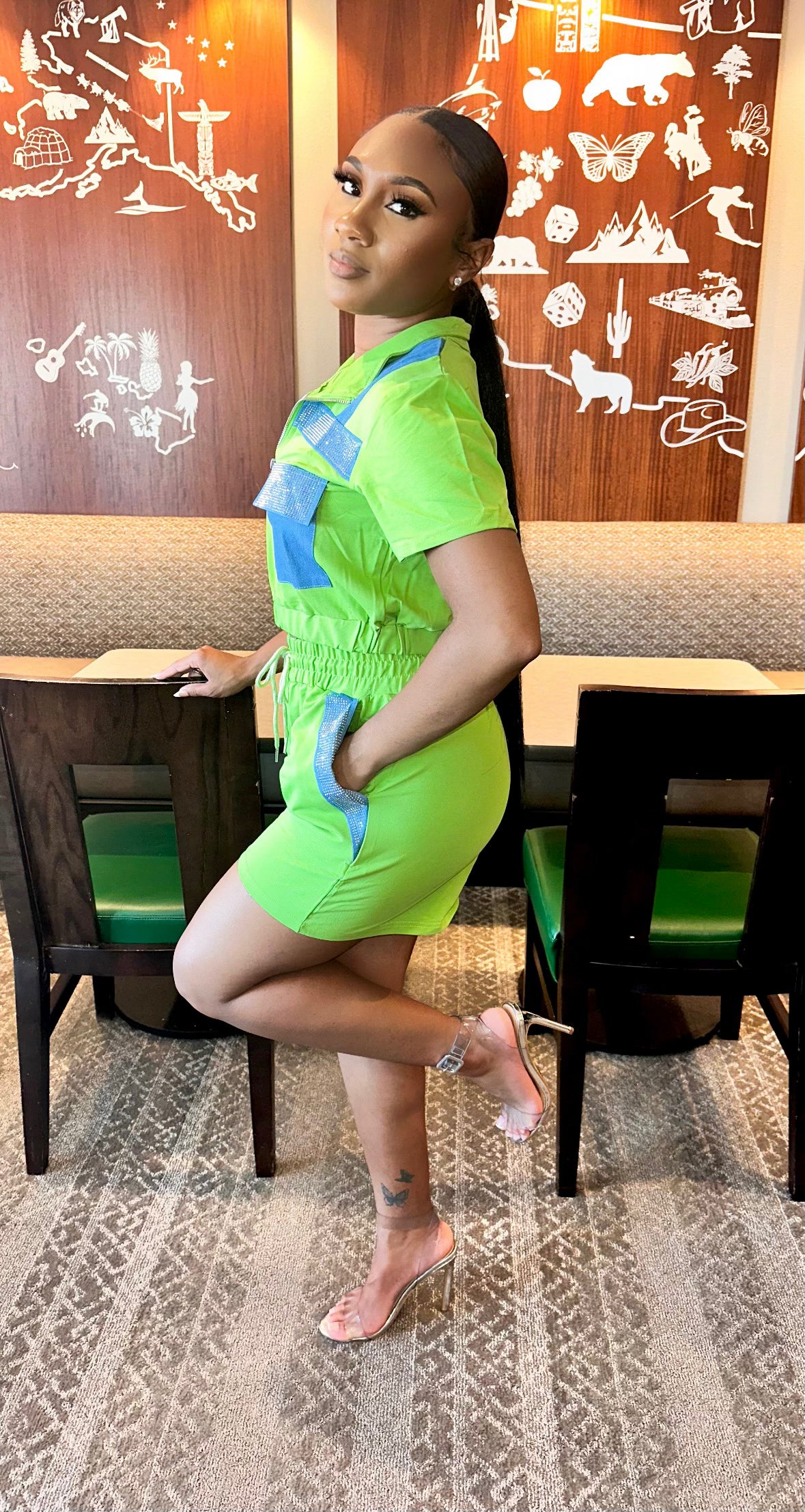 DENIM DAYZ 2PC SET (GREEN)
